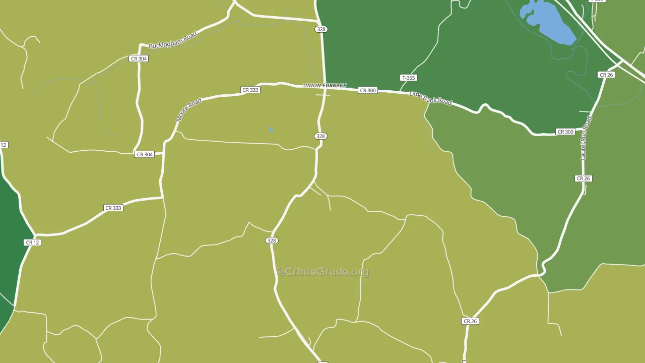 43158, OH Map of Vehicle Theft Rates
