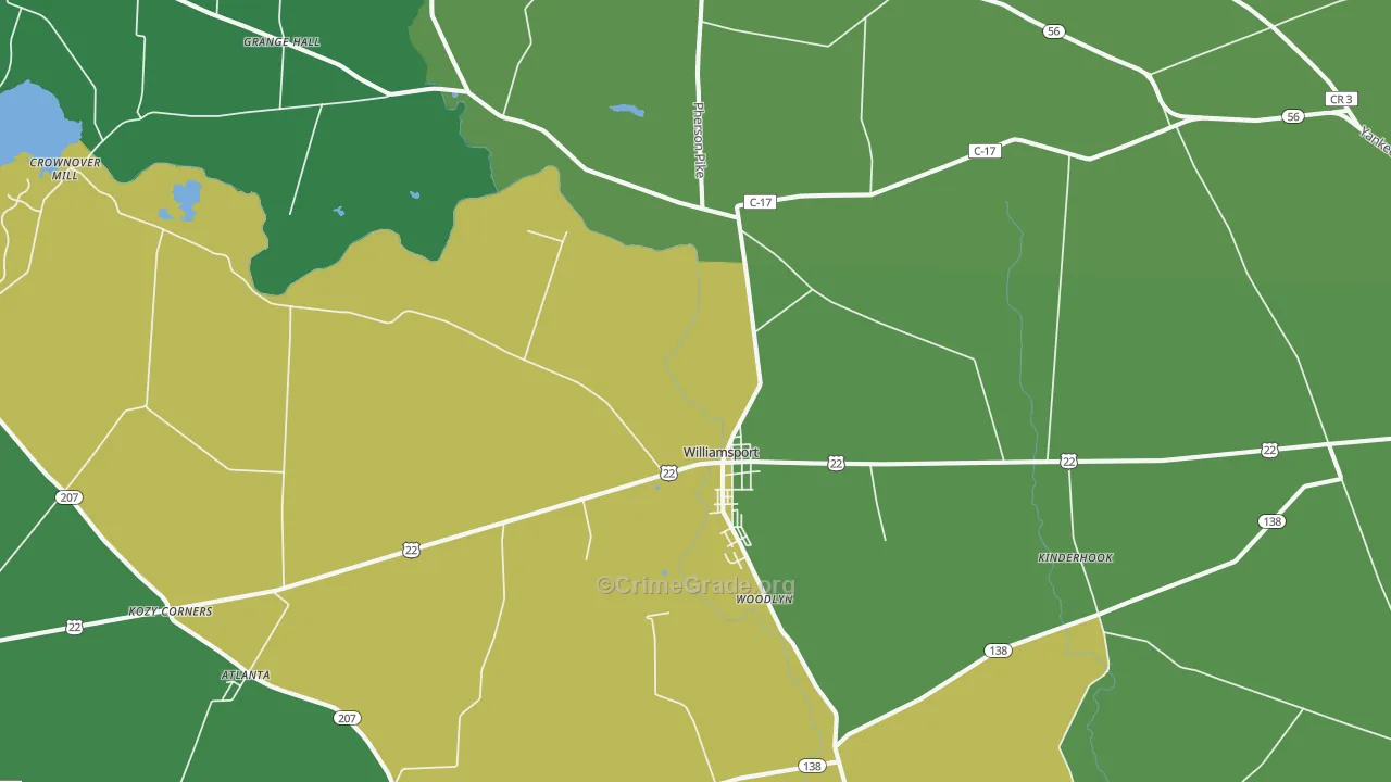 43164, OH Map of Vehicle Theft Rates