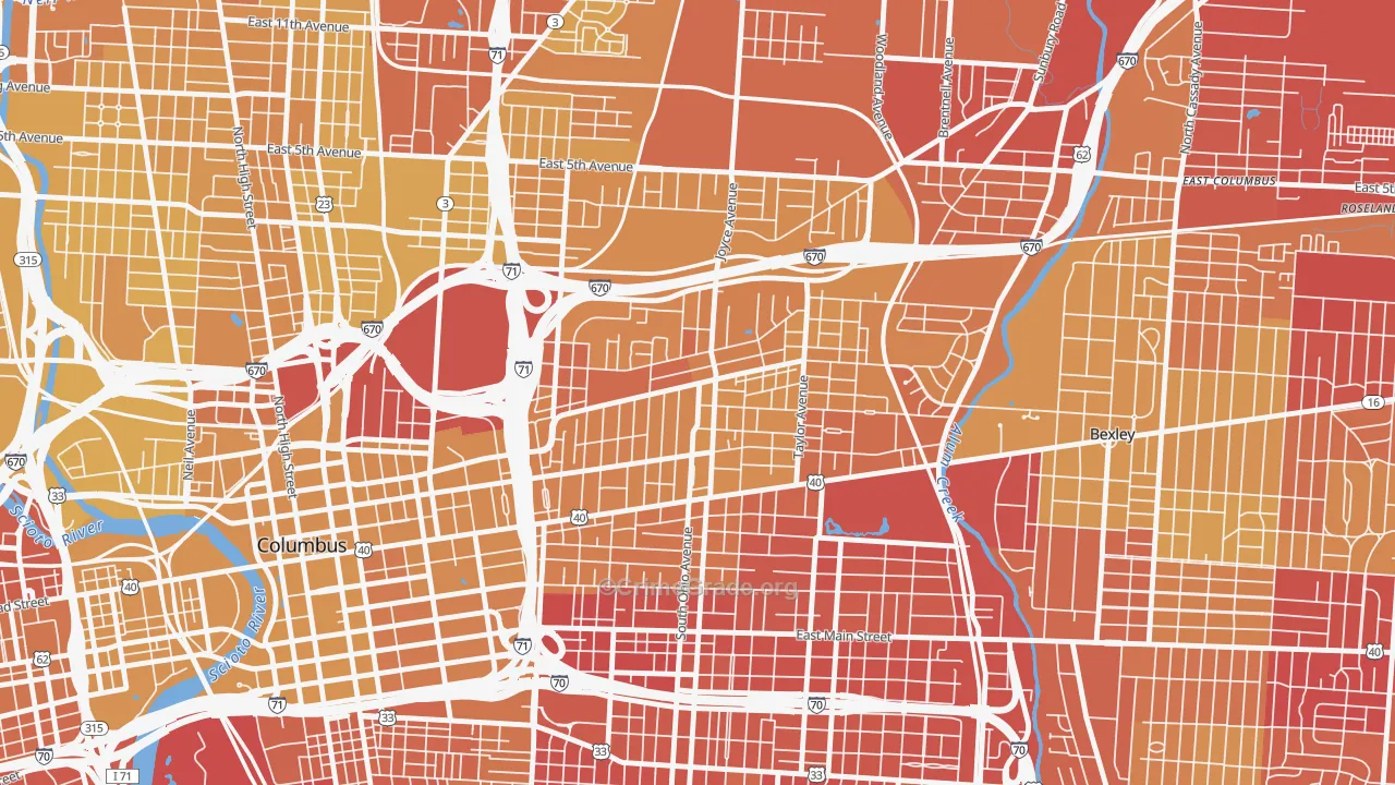 43203, OH Map of Vehicle Theft Rates