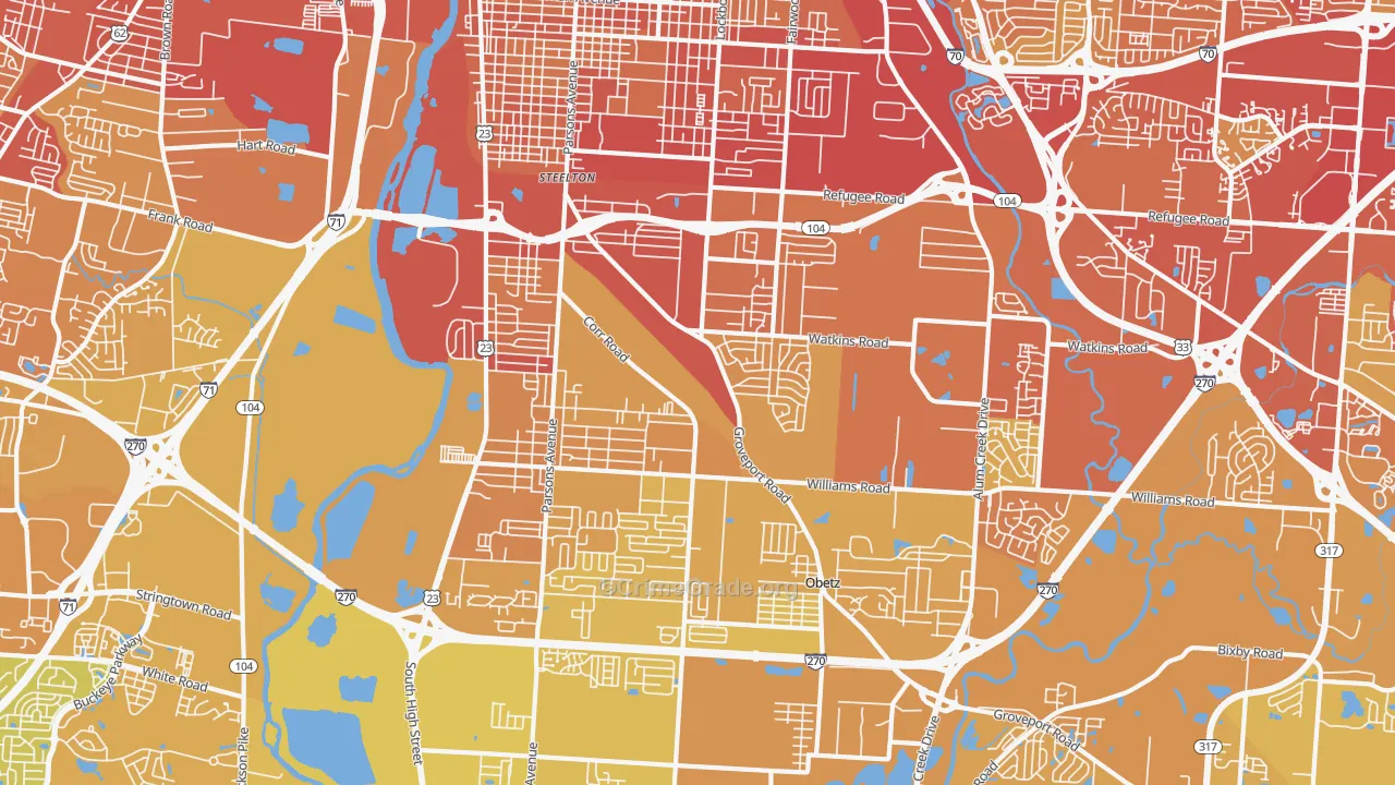 43207, OH Map of Vehicle Theft Rates