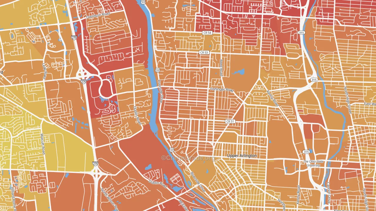 43221, OH Map of Vehicle Theft Rates