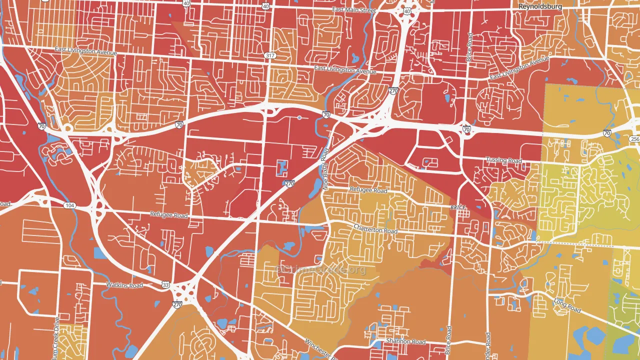 43232, OH Map of Vehicle Theft Rates
