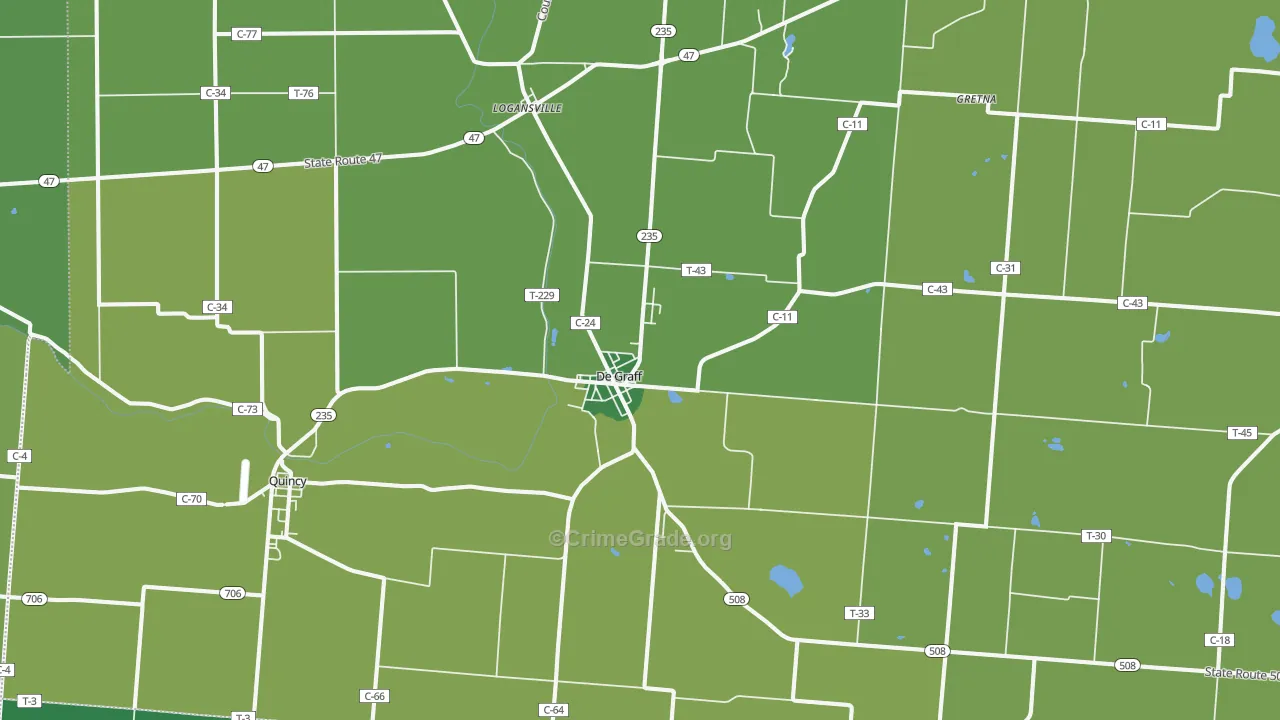 43318, OH Map of Vehicle Theft Rates