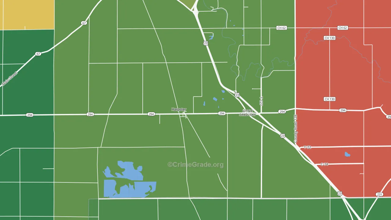 43323, OH Map of Vehicle Theft Rates