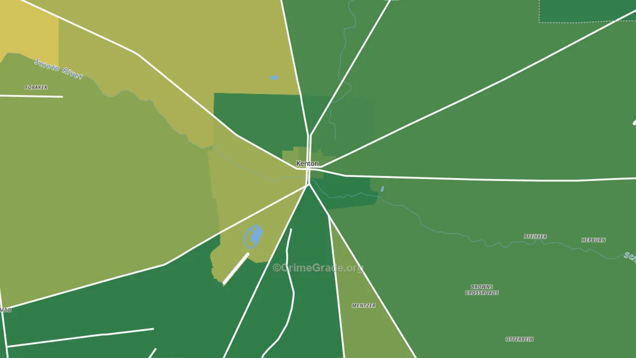 43326, OH Map of Vehicle Theft Rates