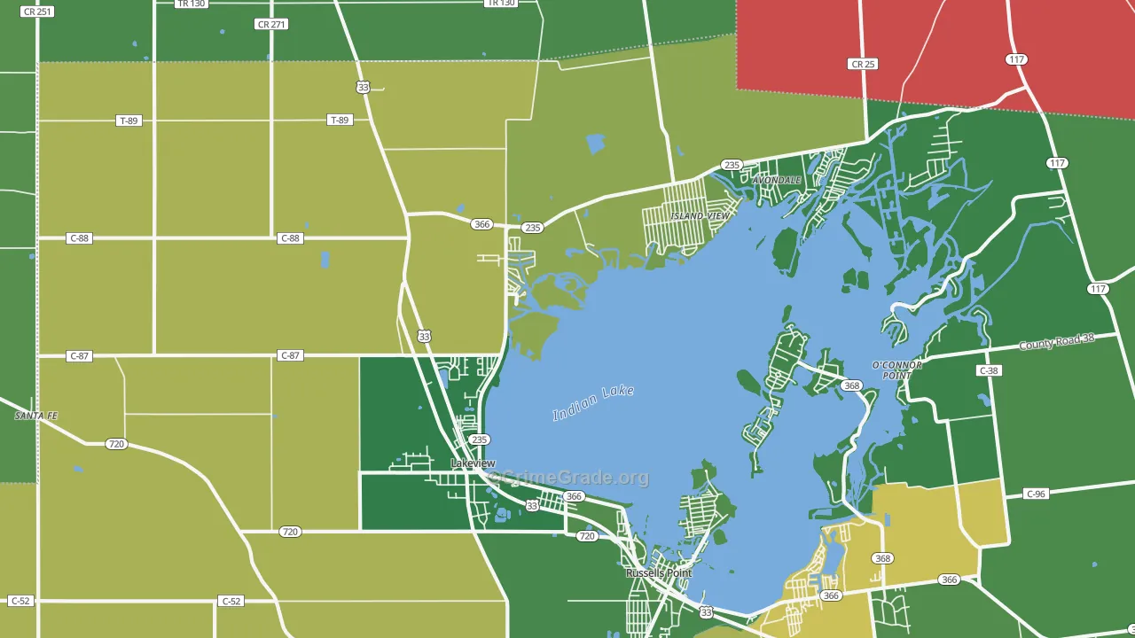 43331, OH Map of Vehicle Theft Rates