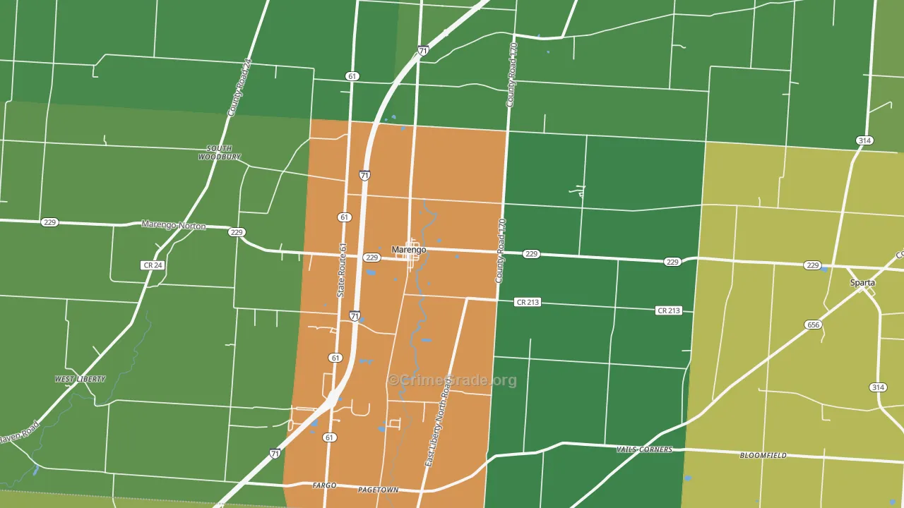 43334, OH Map of Vehicle Theft Rates