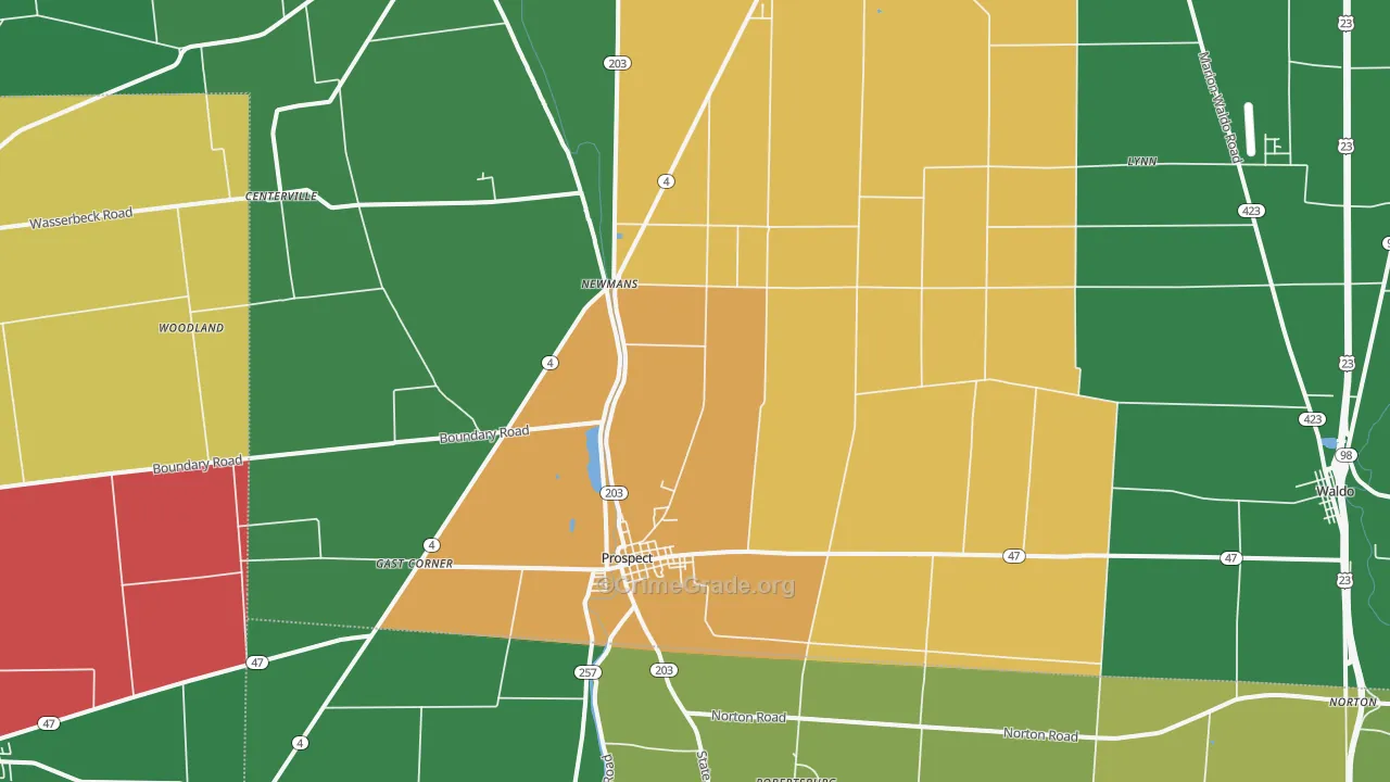 43342, OH Map of Vehicle Theft Rates