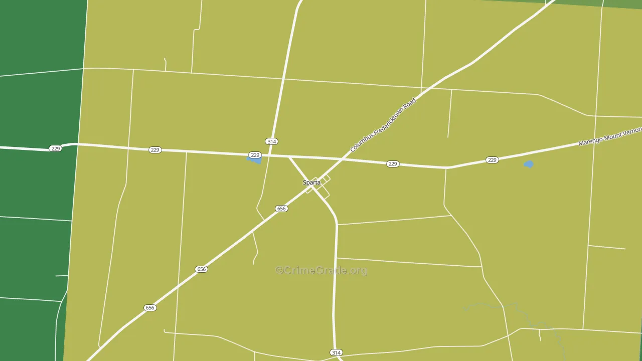 43350, OH Map of Vehicle Theft Rates
