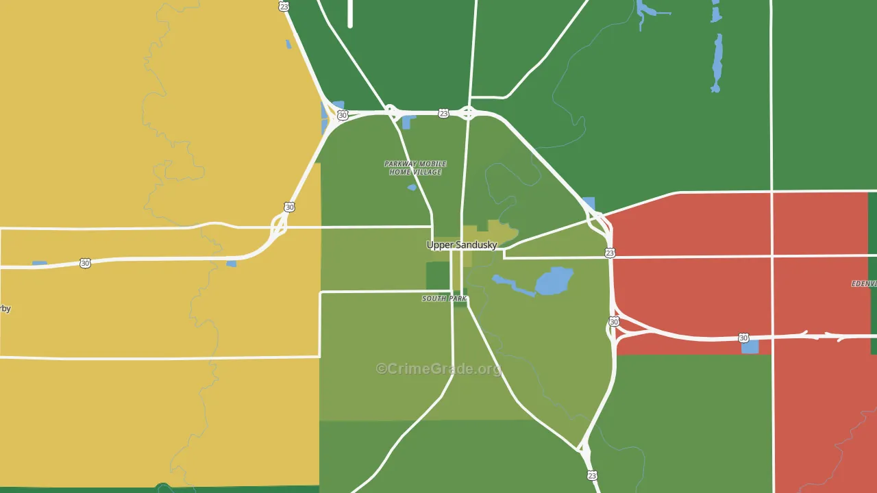 43351, OH Map of Vehicle Theft Rates