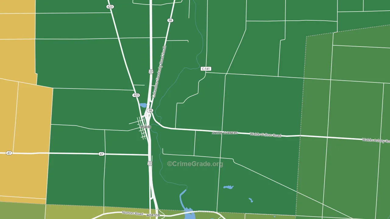 43356, OH Map of Vehicle Theft Rates