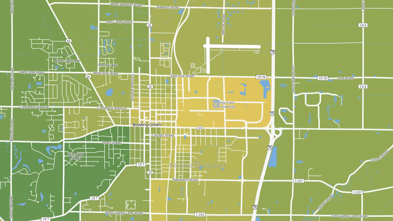 43403, OH Map of Vehicle Theft Rates