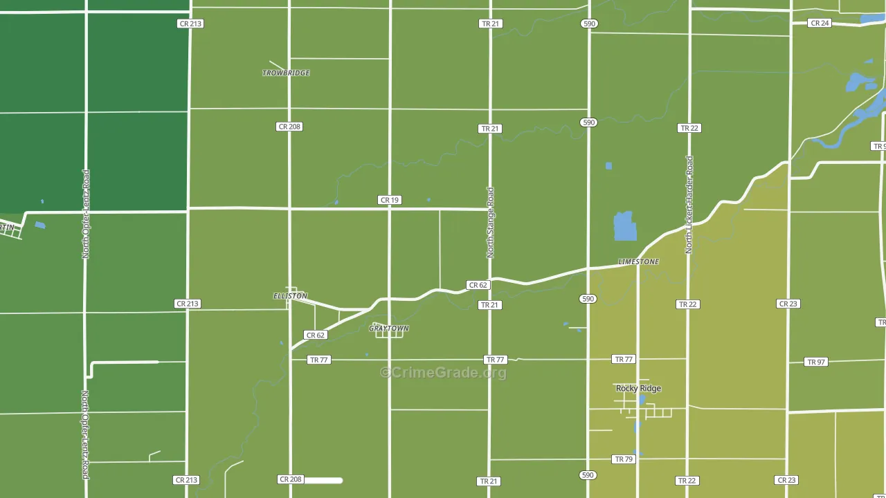 43432, OH Map of Vehicle Theft Rates