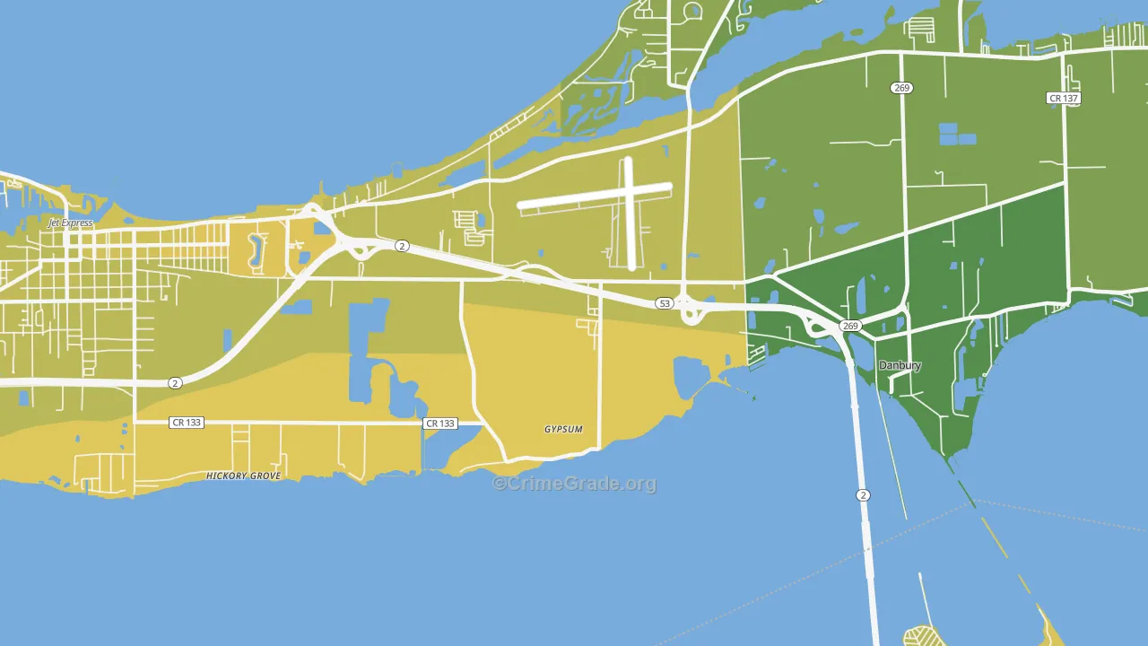 43433, OH Map of Vehicle Theft Rates