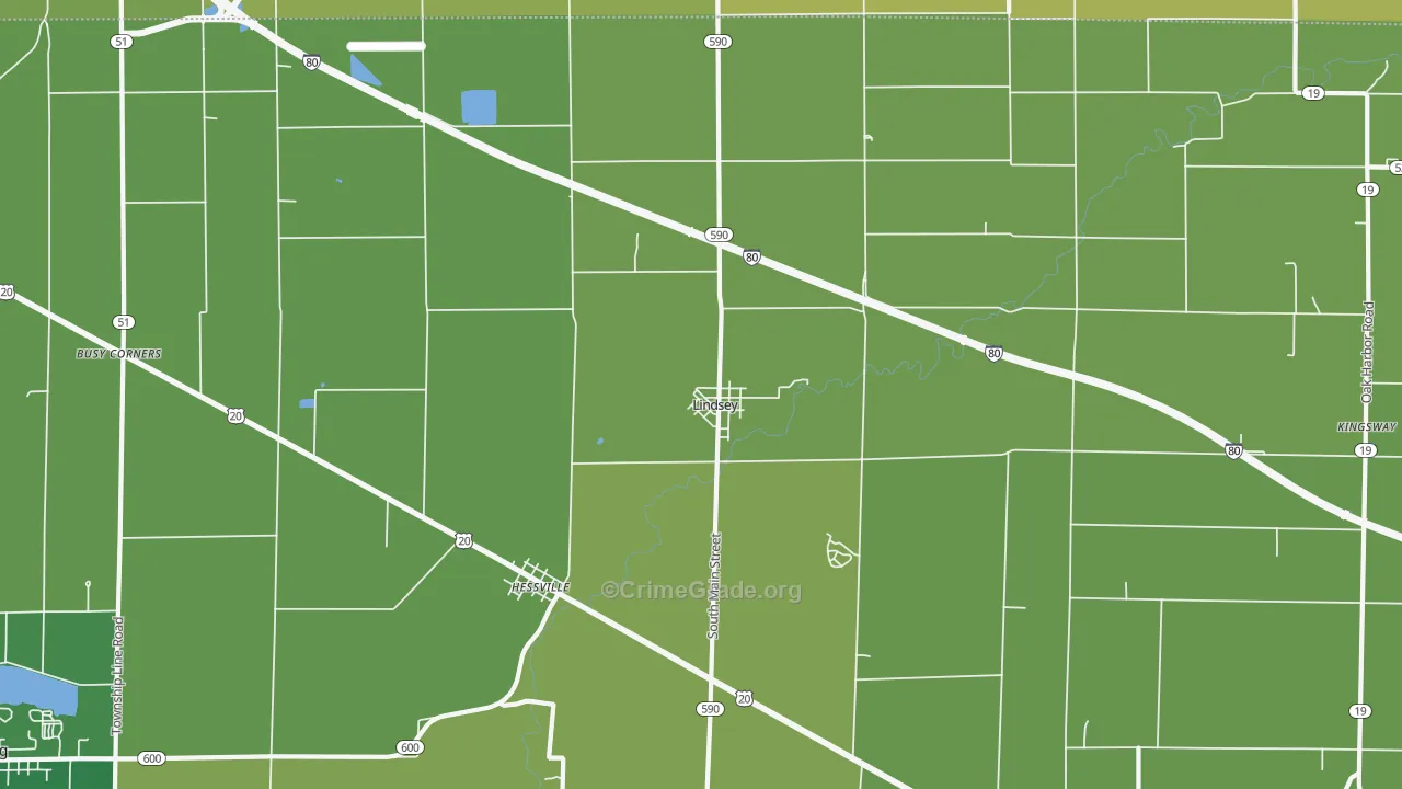 43442, OH Map of Vehicle Theft Rates
