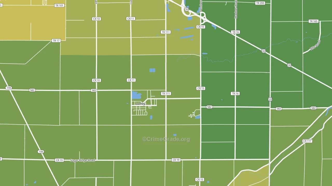 43443, OH Map of Vehicle Theft Rates