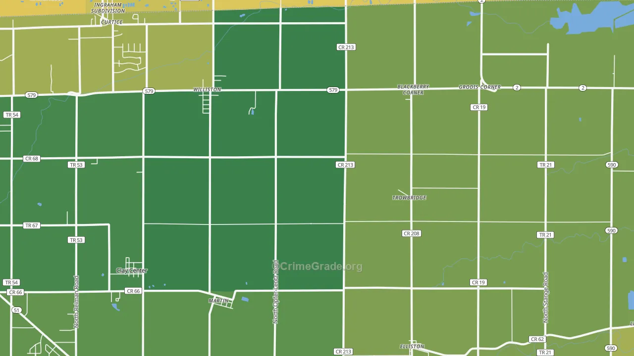 43445, OH Map of Vehicle Theft Rates