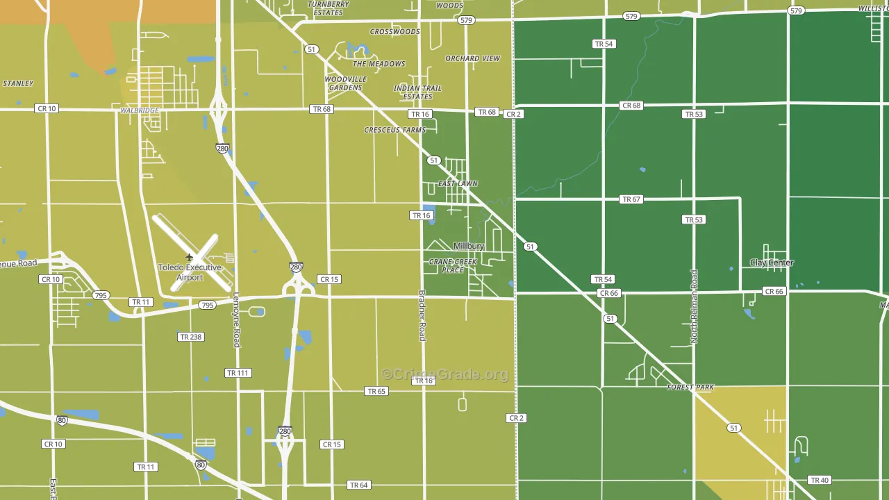 43447, OH Map of Vehicle Theft Rates