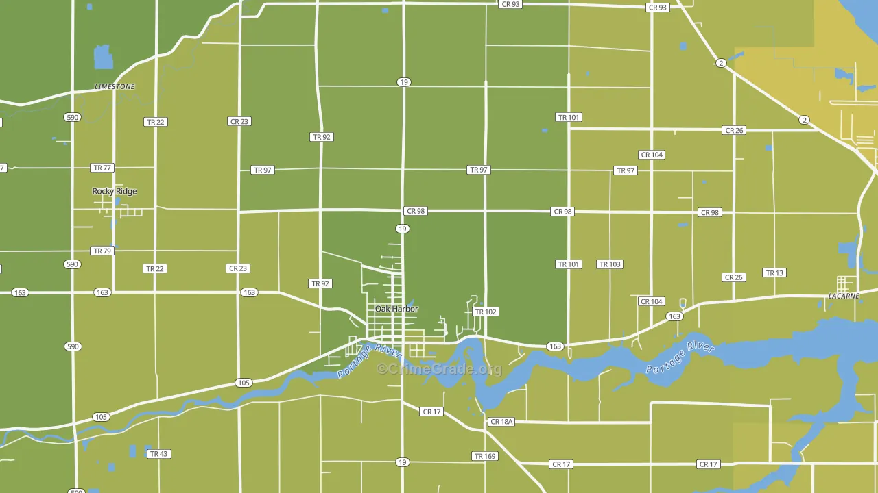 43449, OH Map of Vehicle Theft Rates