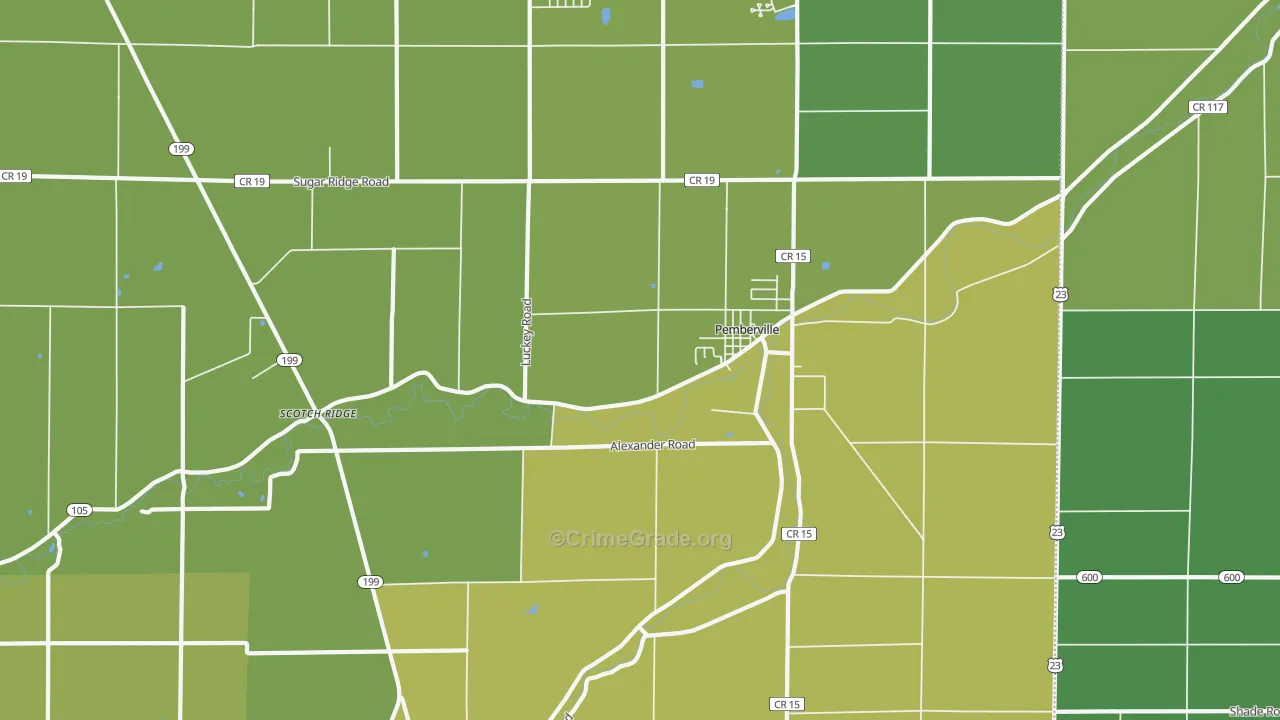 43450, OH Map of Vehicle Theft Rates