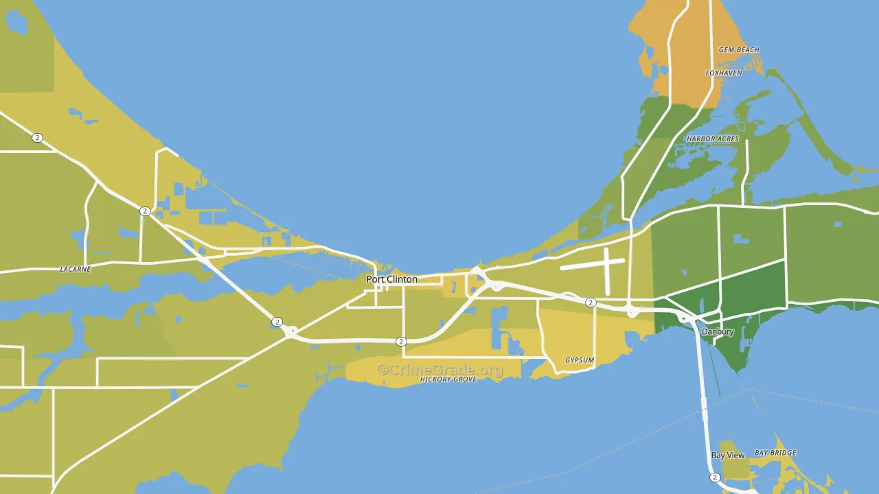 43452, OH Map of Vehicle Theft Rates