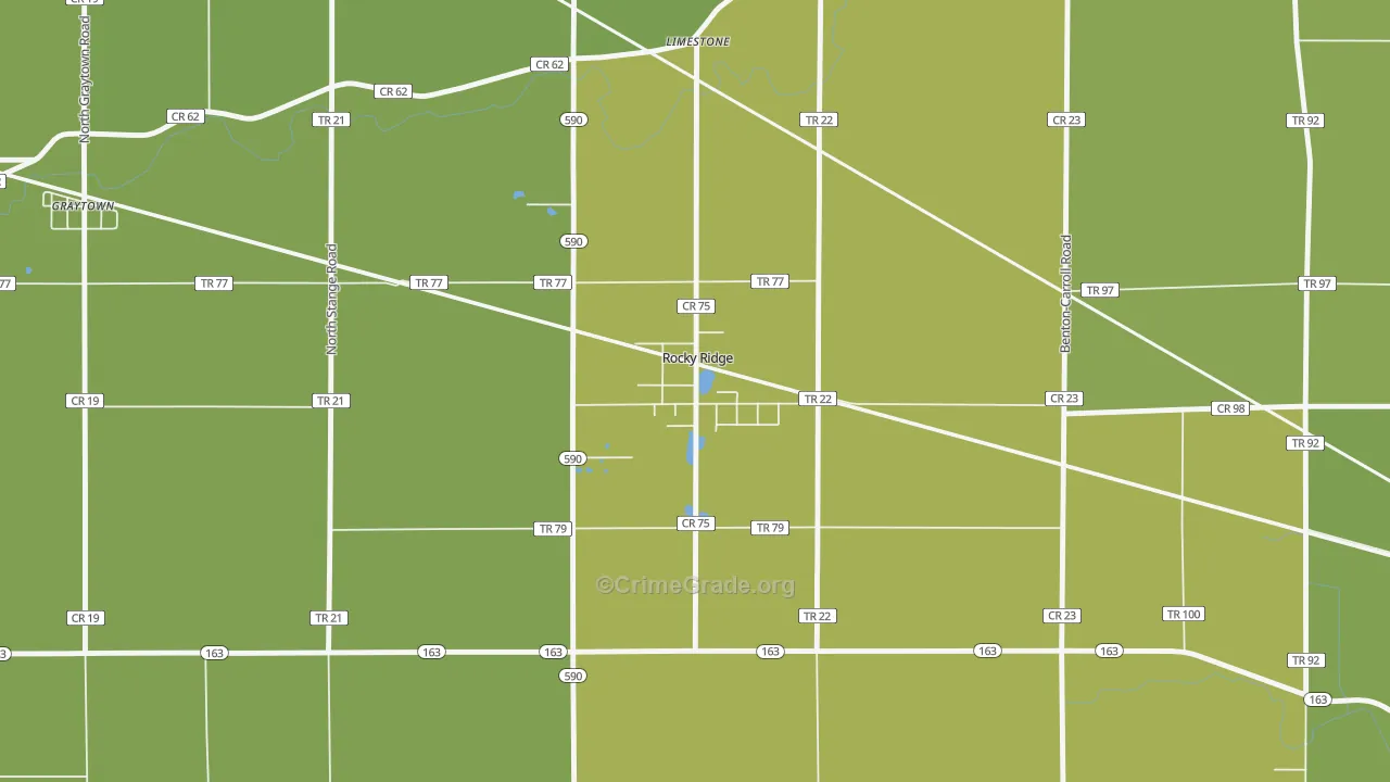 43458, OH Map of Vehicle Theft Rates