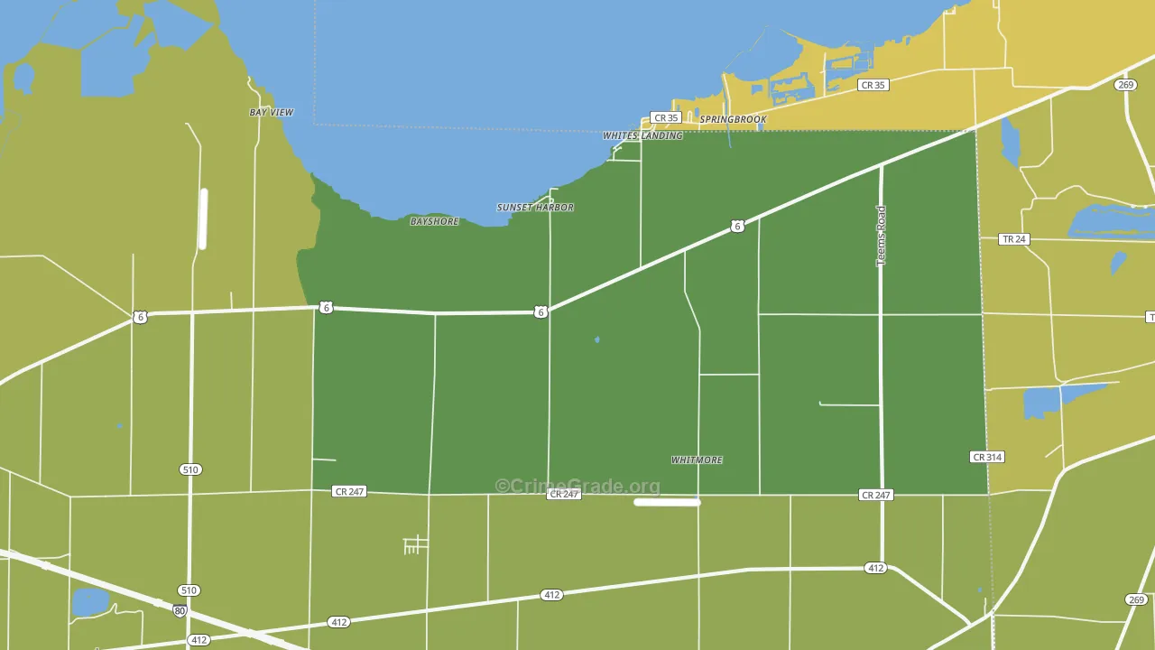 43464, OH Map of Vehicle Theft Rates