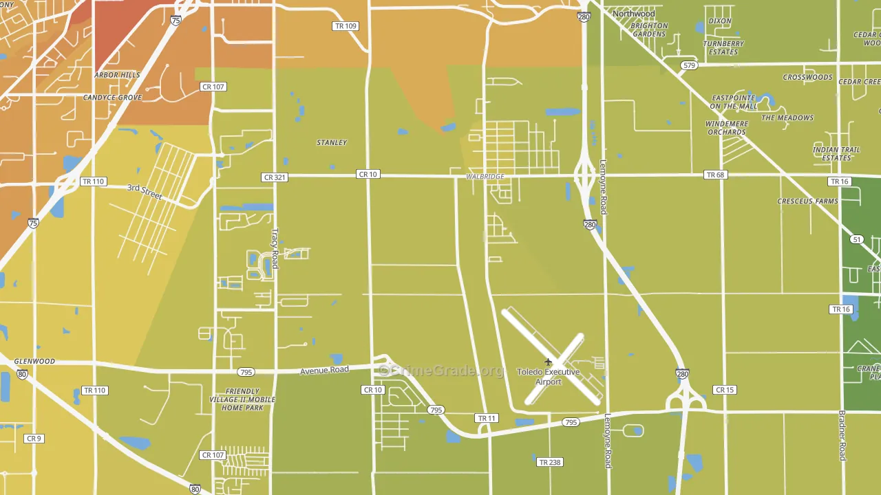 43465, OH Map of Vehicle Theft Rates