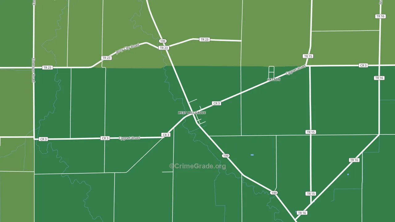 43467, OH Map of Vehicle Theft Rates