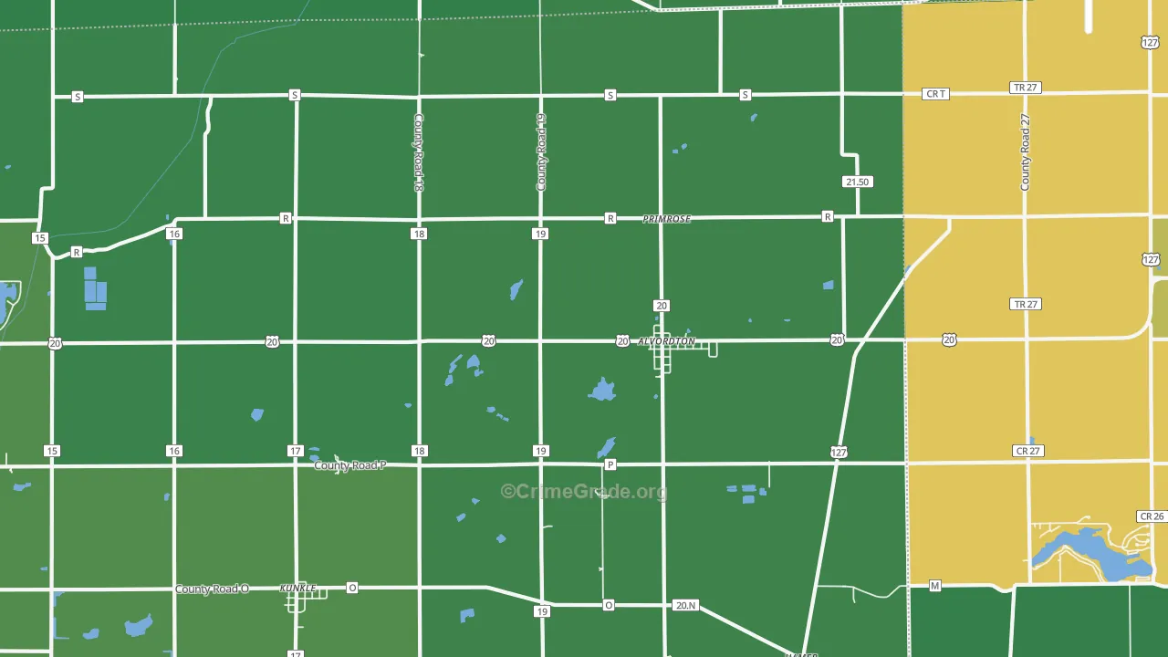 43501, OH Map of Vehicle Theft Rates