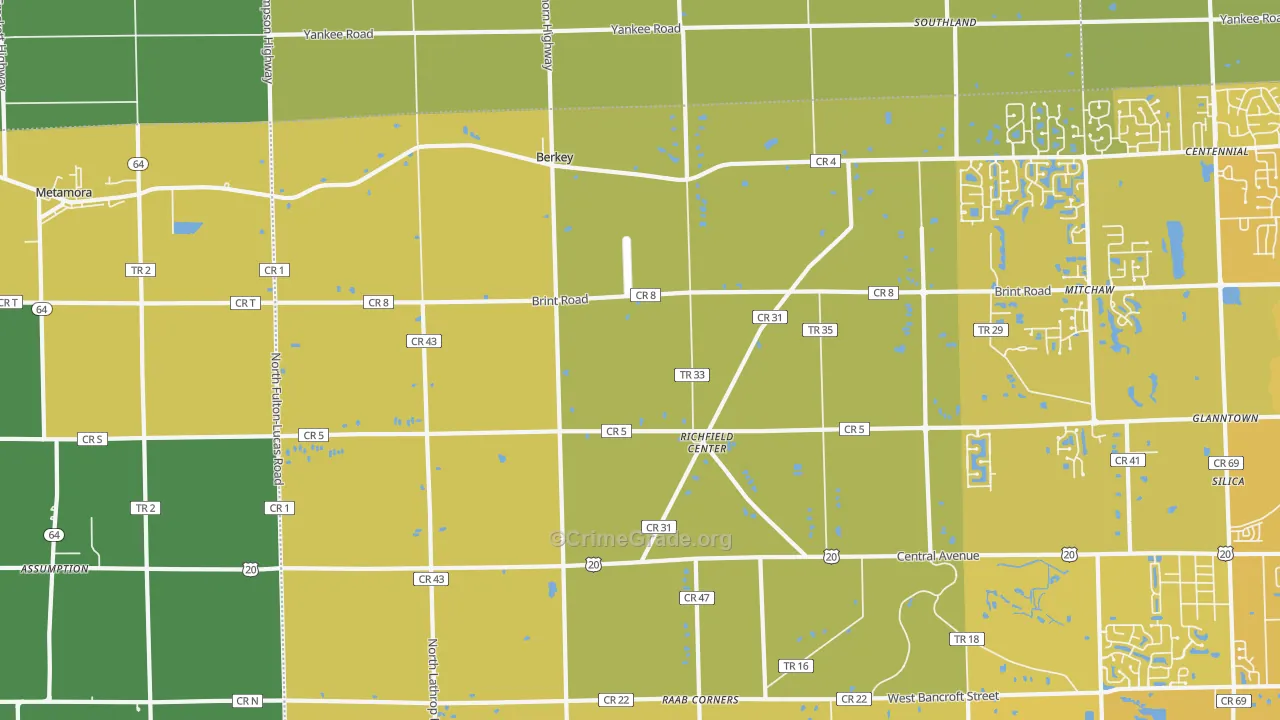 43504, OH Map of Vehicle Theft Rates