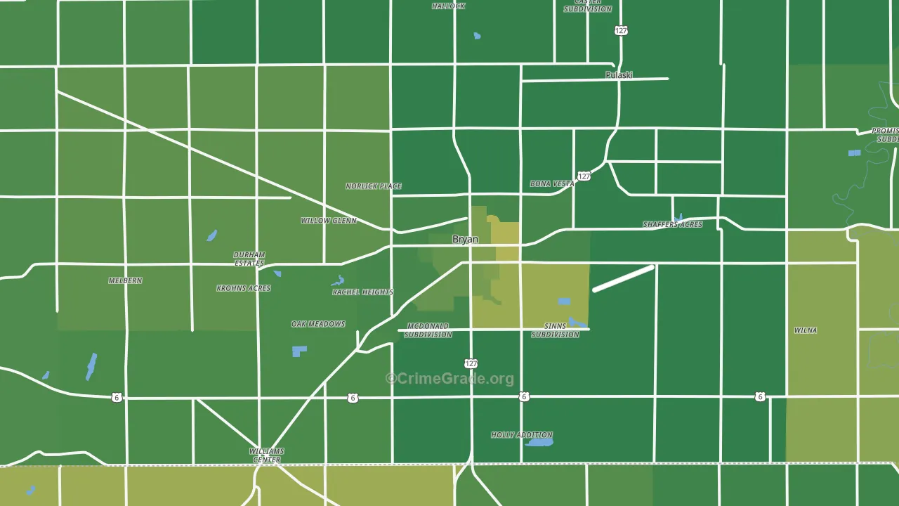 43506, OH Map of Vehicle Theft Rates