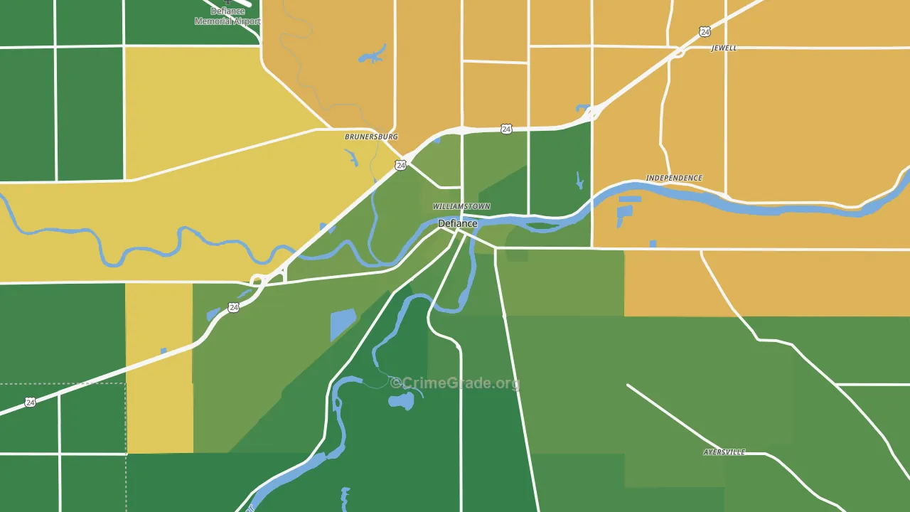 43512, OH Map of Vehicle Theft Rates