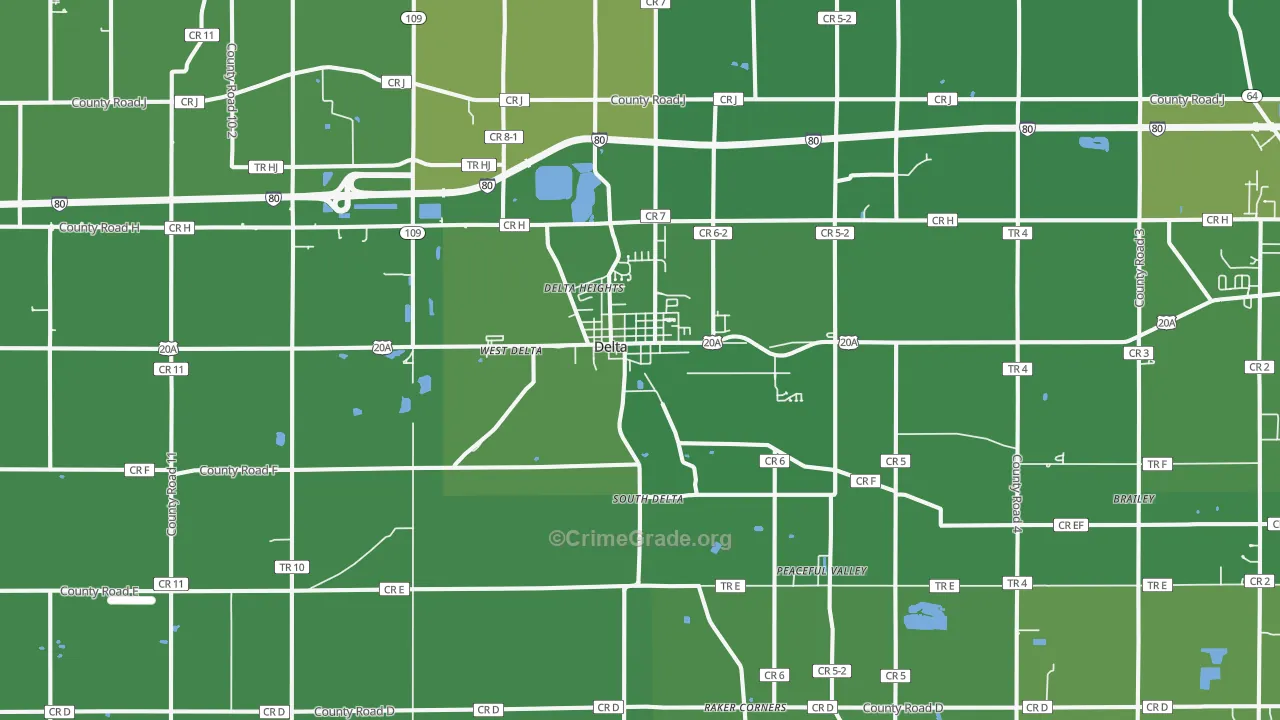 43515, OH Map of Vehicle Theft Rates