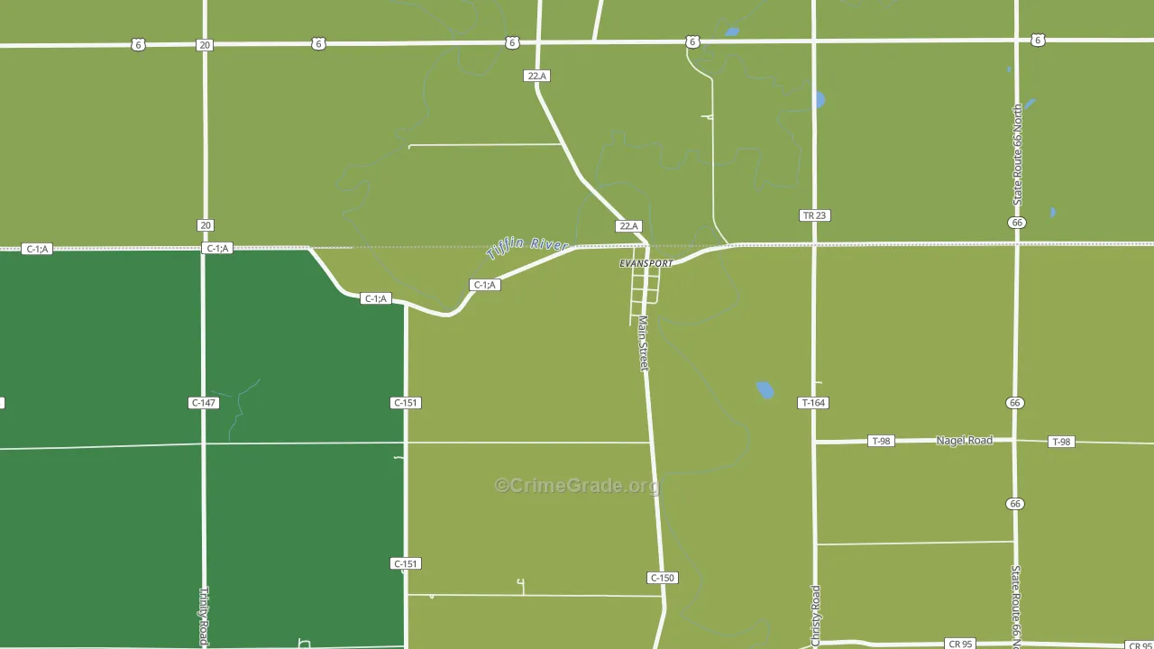 43519, OH Map of Vehicle Theft Rates