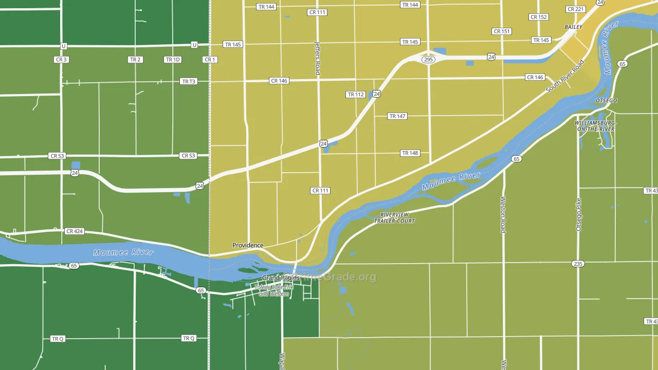 43522, OH Map of Vehicle Theft Rates