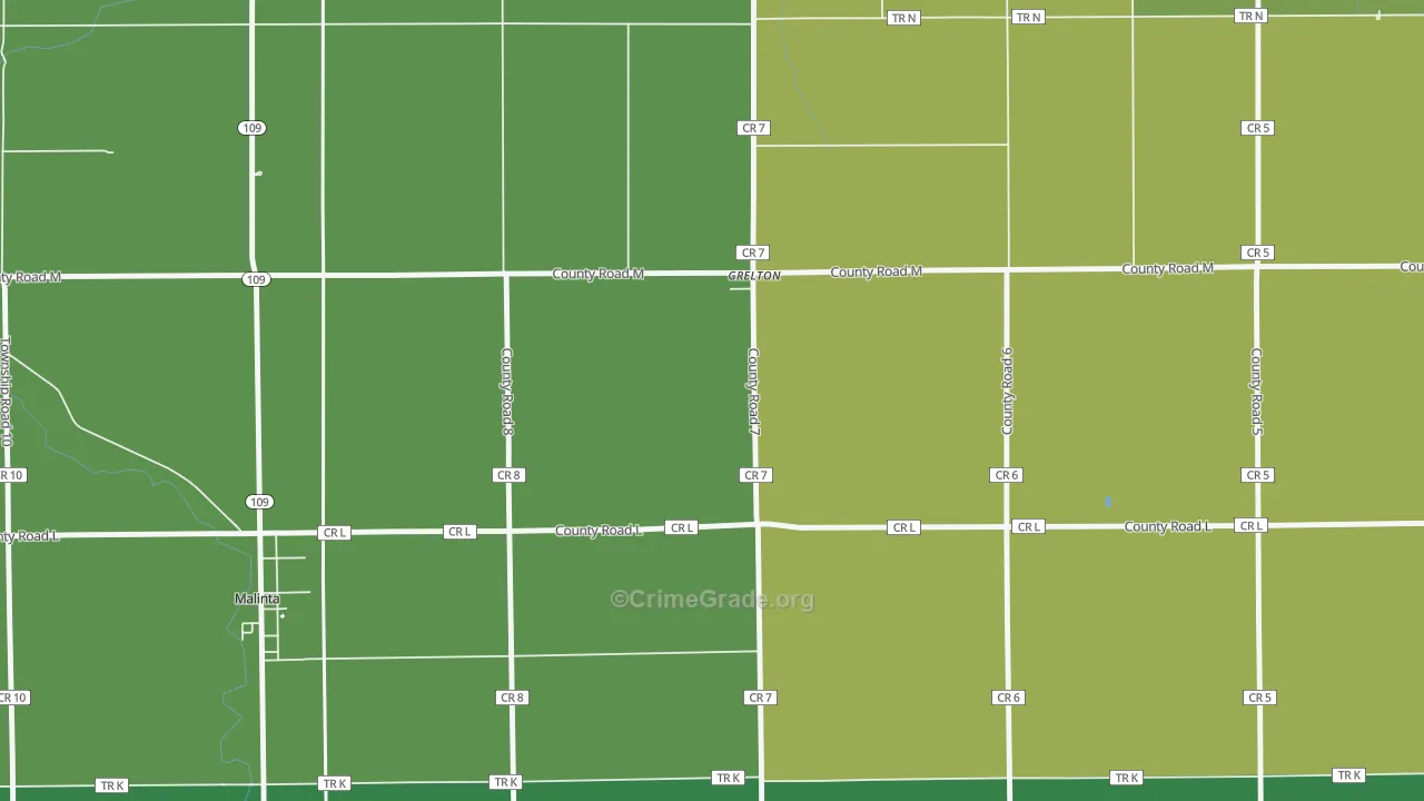 43523, OH Map of Vehicle Theft Rates