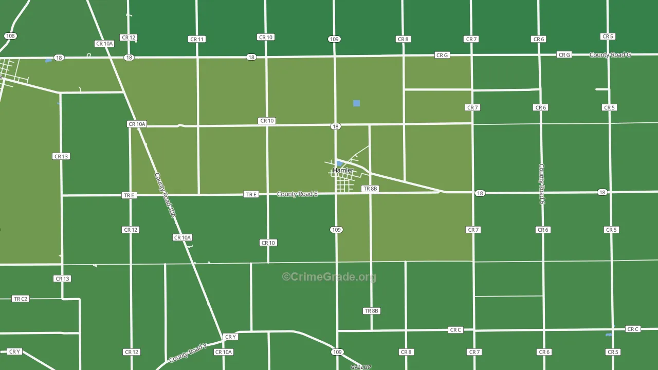 43524, OH Map of Vehicle Theft Rates