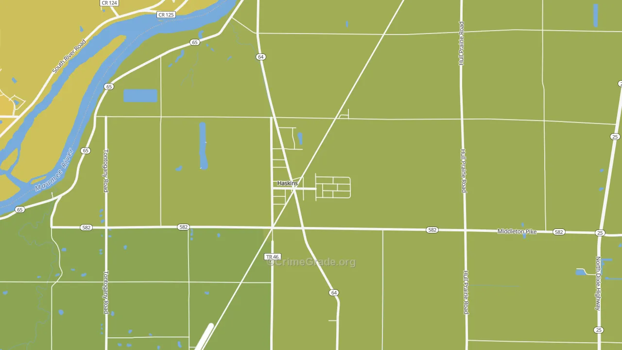 43525, OH Map of Vehicle Theft Rates