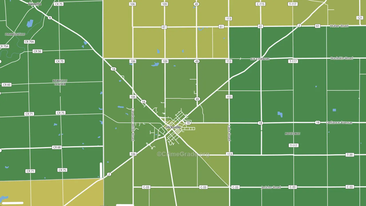 43526, OH Map of Vehicle Theft Rates