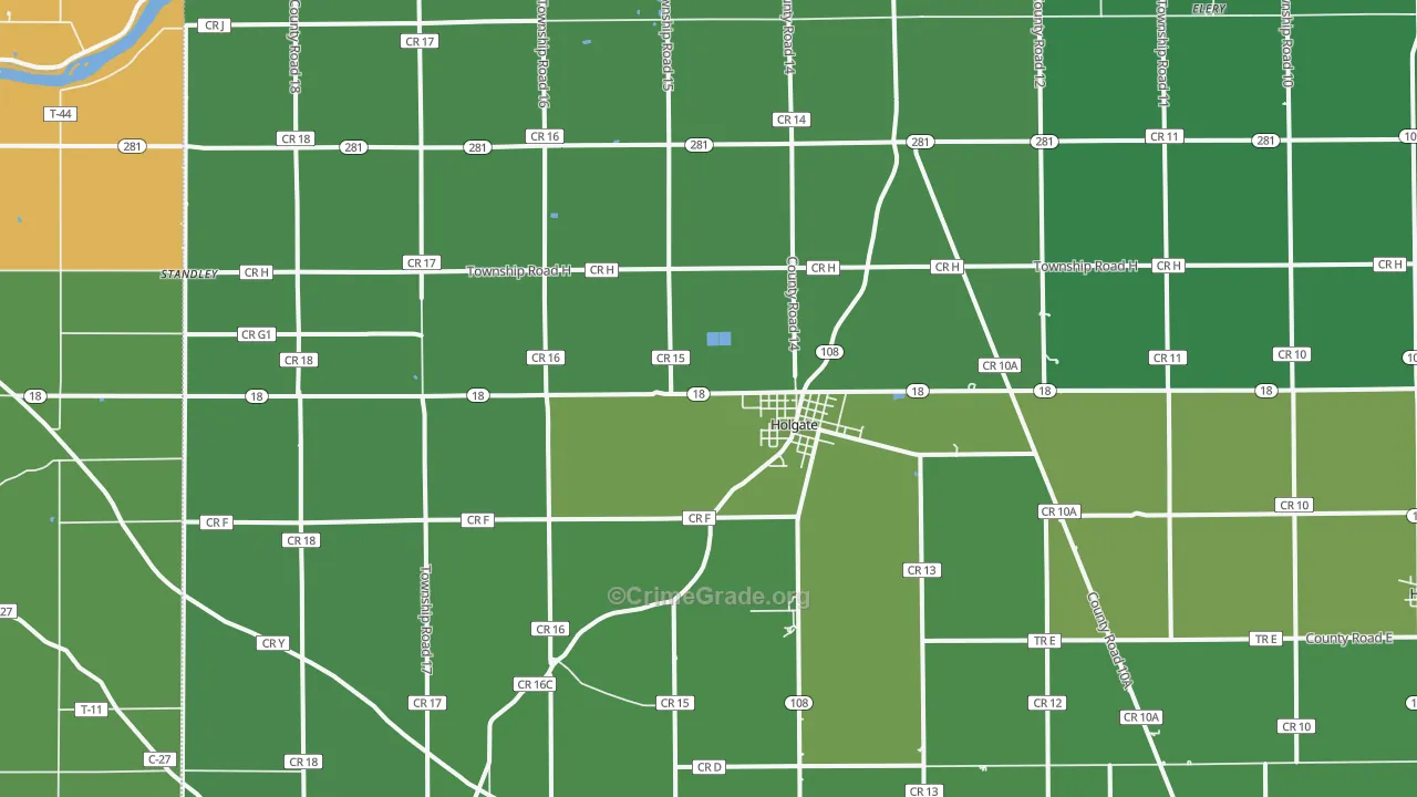 43527, OH Map of Vehicle Theft Rates