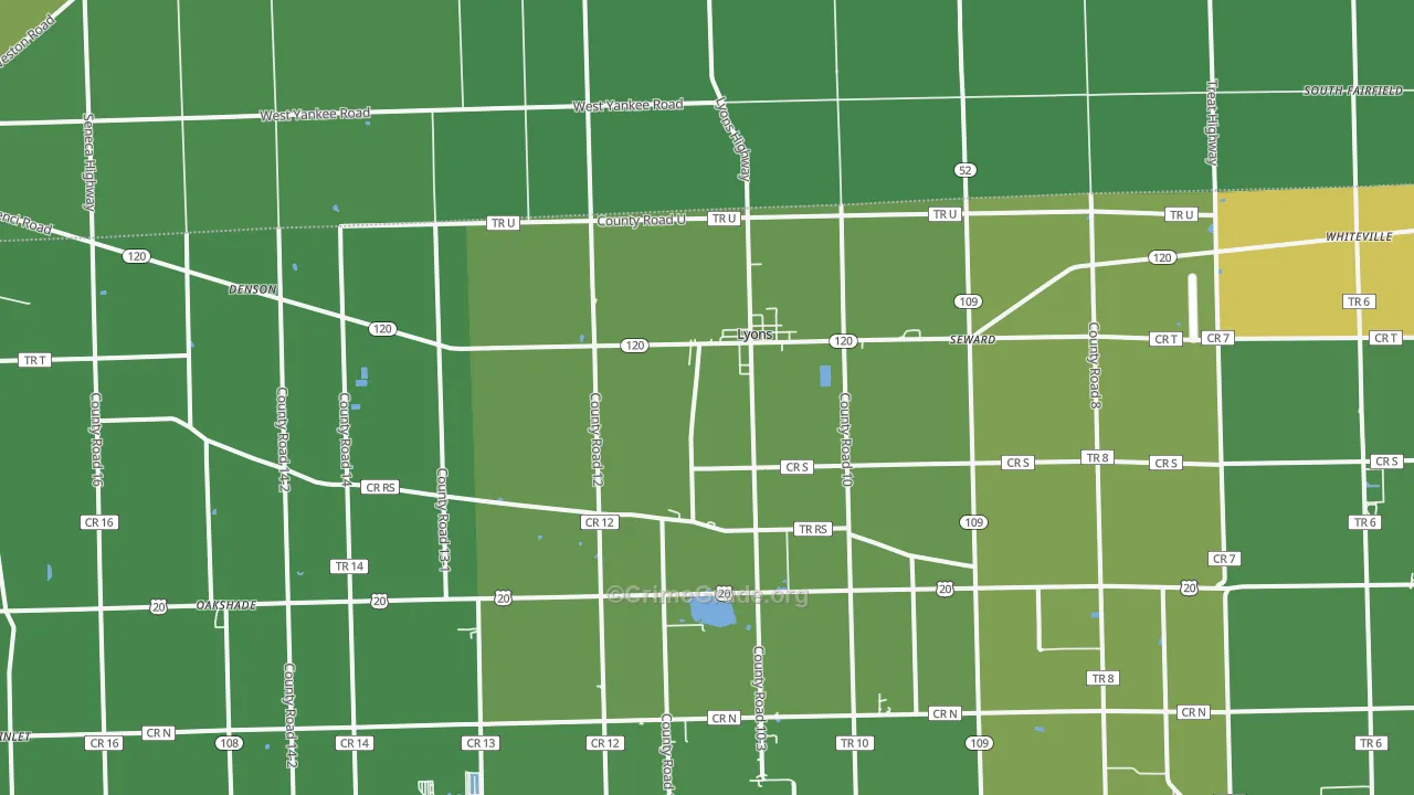 43533, OH Map of Vehicle Theft Rates