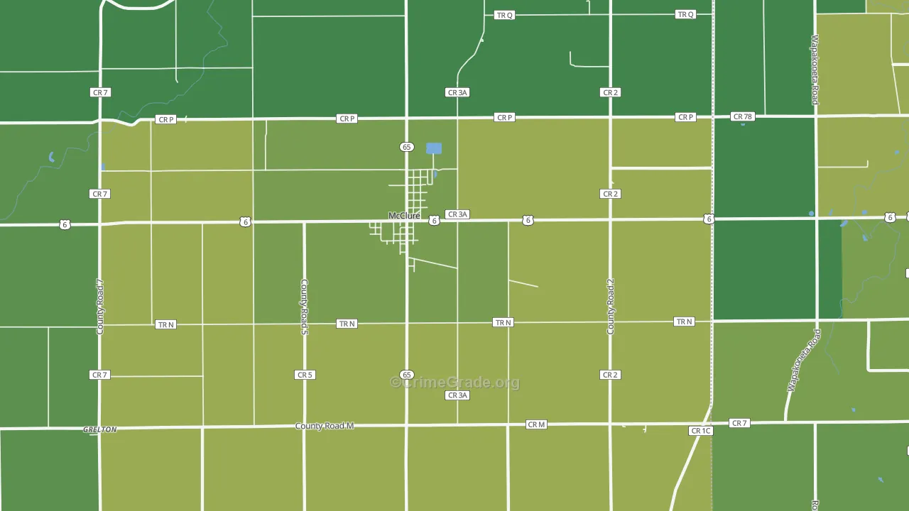 43534, OH Map of Vehicle Theft Rates