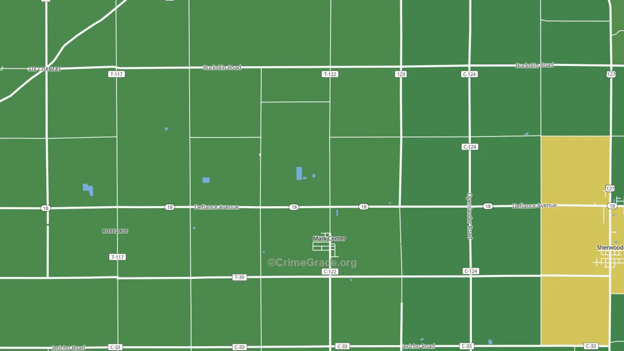 43536, OH Map of Vehicle Theft Rates