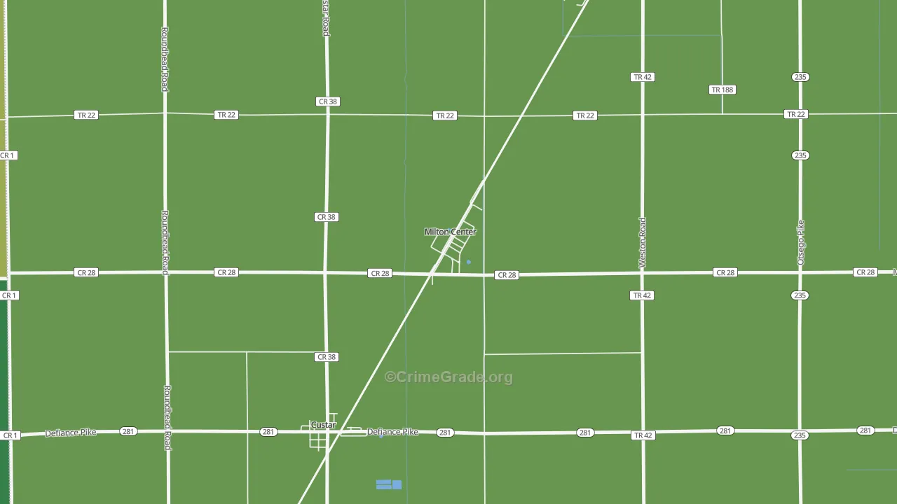 43541, OH Map of Vehicle Theft Rates