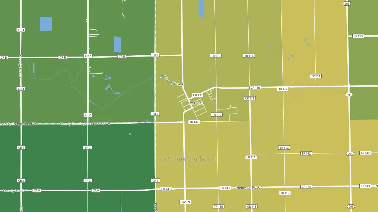 43547, OH Map of Vehicle Theft Rates