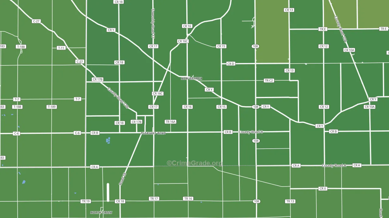 43548, OH Map of Vehicle Theft Rates