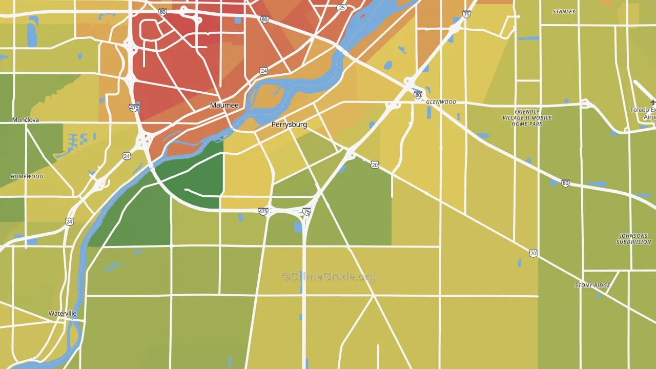 43551, OH Map of Vehicle Theft Rates