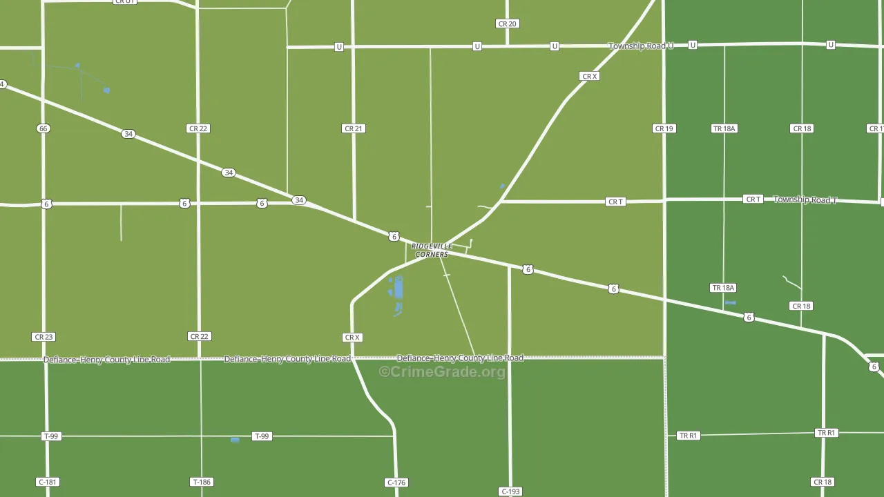 43555, OH Map of Vehicle Theft Rates