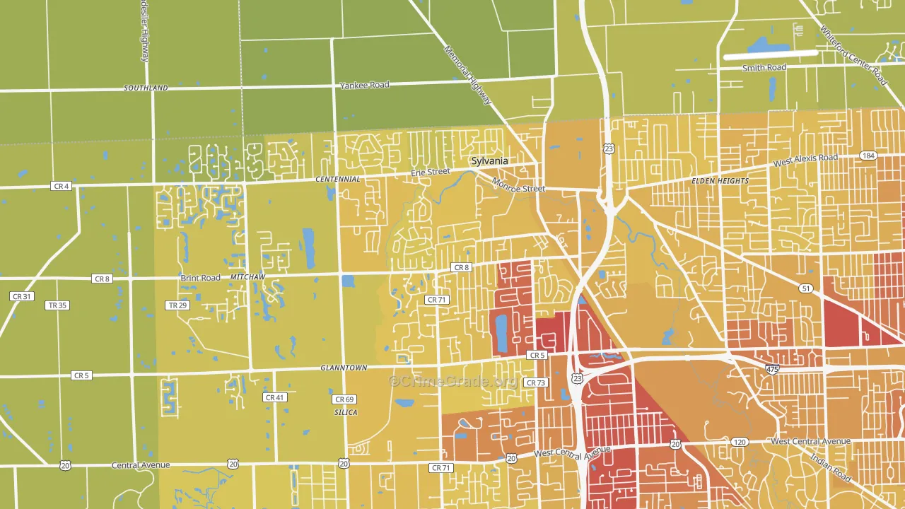 43560, OH Map of Vehicle Theft Rates